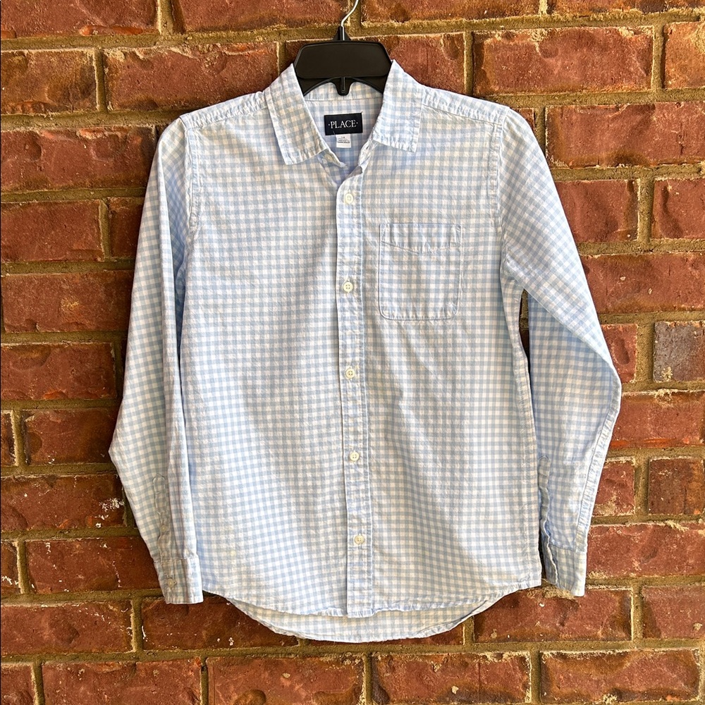 The Children's Place Light Blue Gingham Button Down Shirt